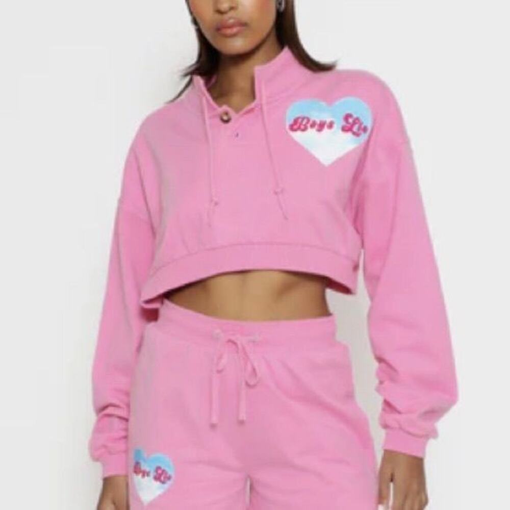 Boys Lie Cropped Sweatshirt Sz S/M
